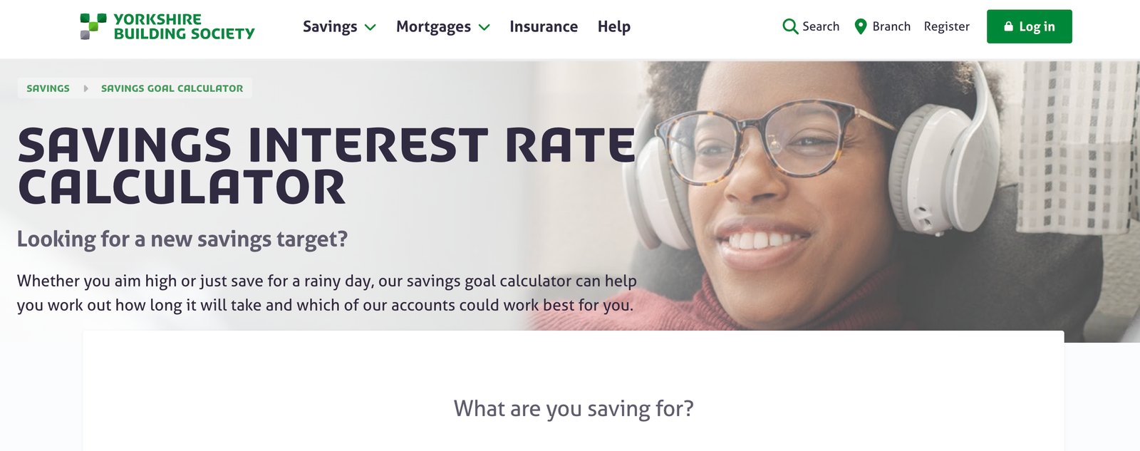 Yorkshire Building Society Savings Calculator Homepage