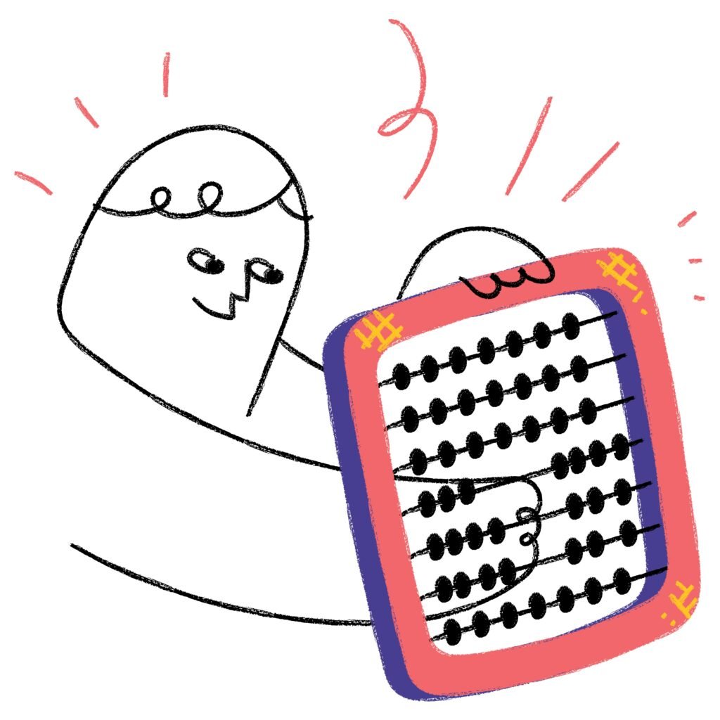 Man calculating on an abacus