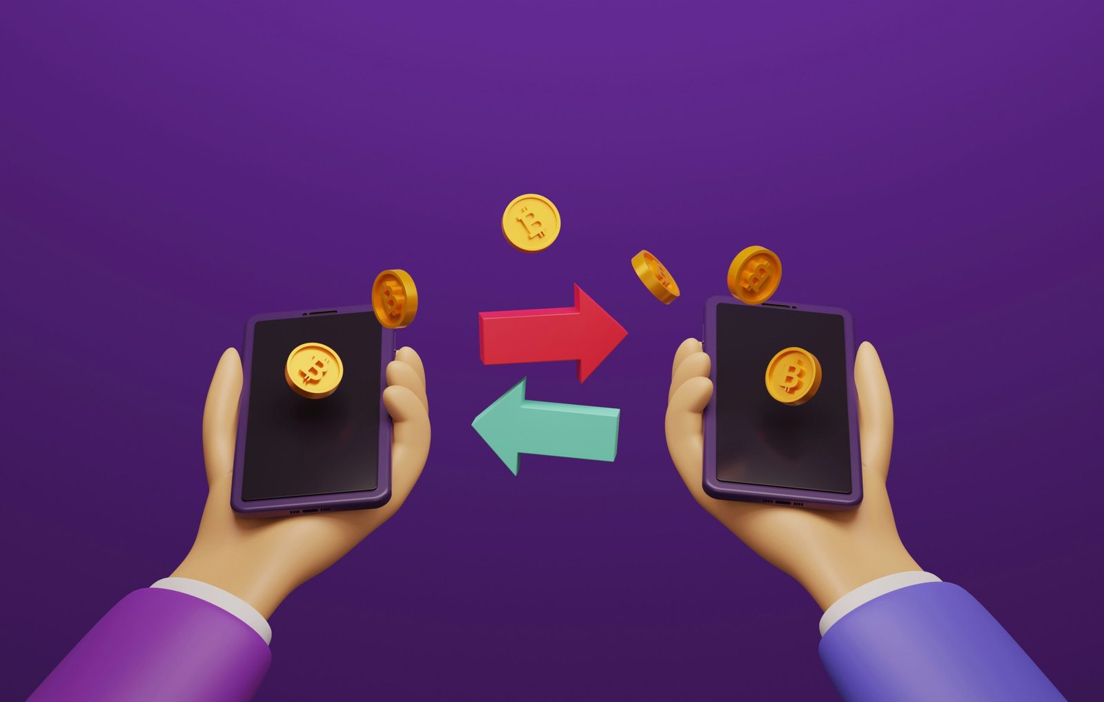 An image of two people exchanging money vis smartphone showing ISA peer to peer lending