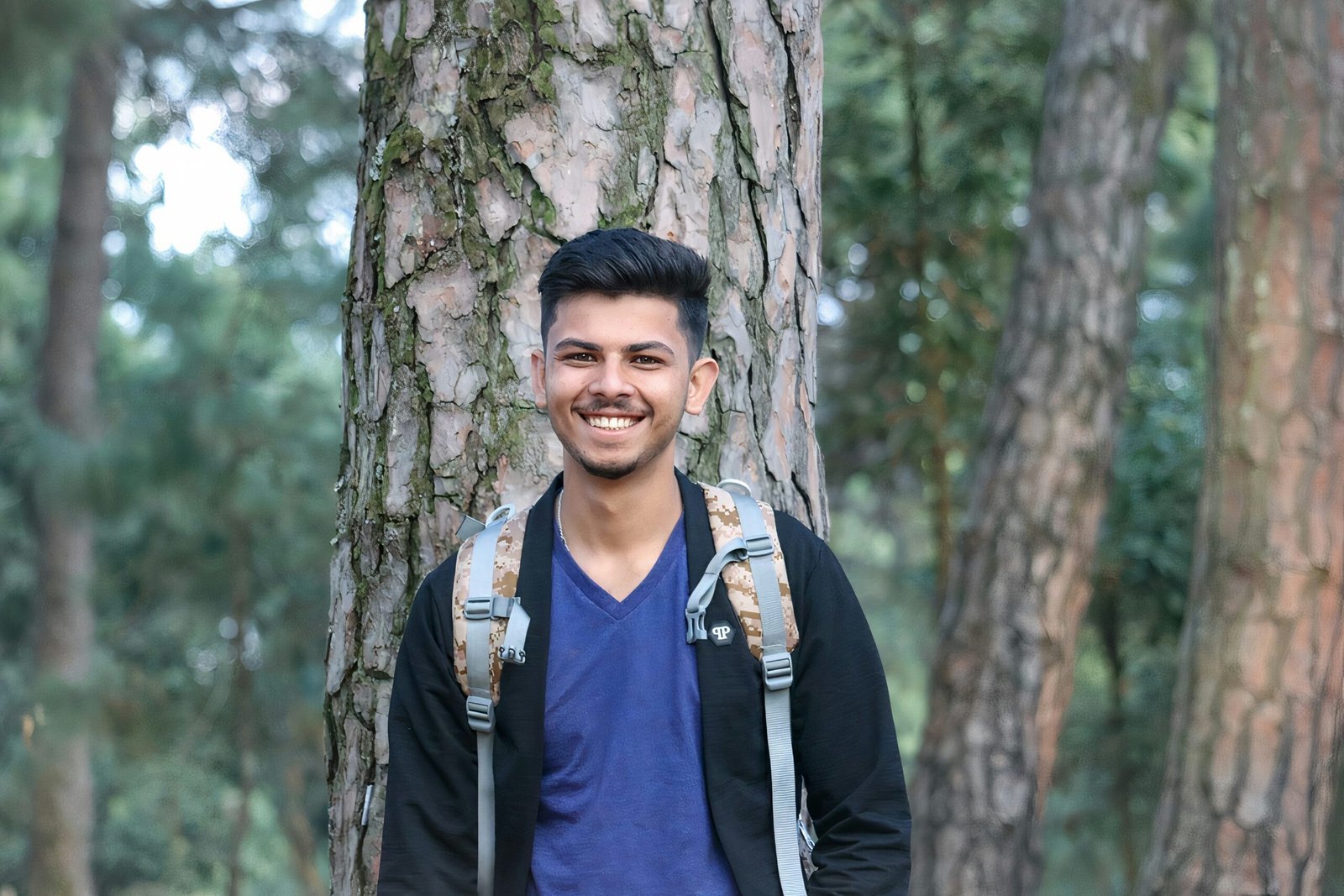 Young indian man showing life stages