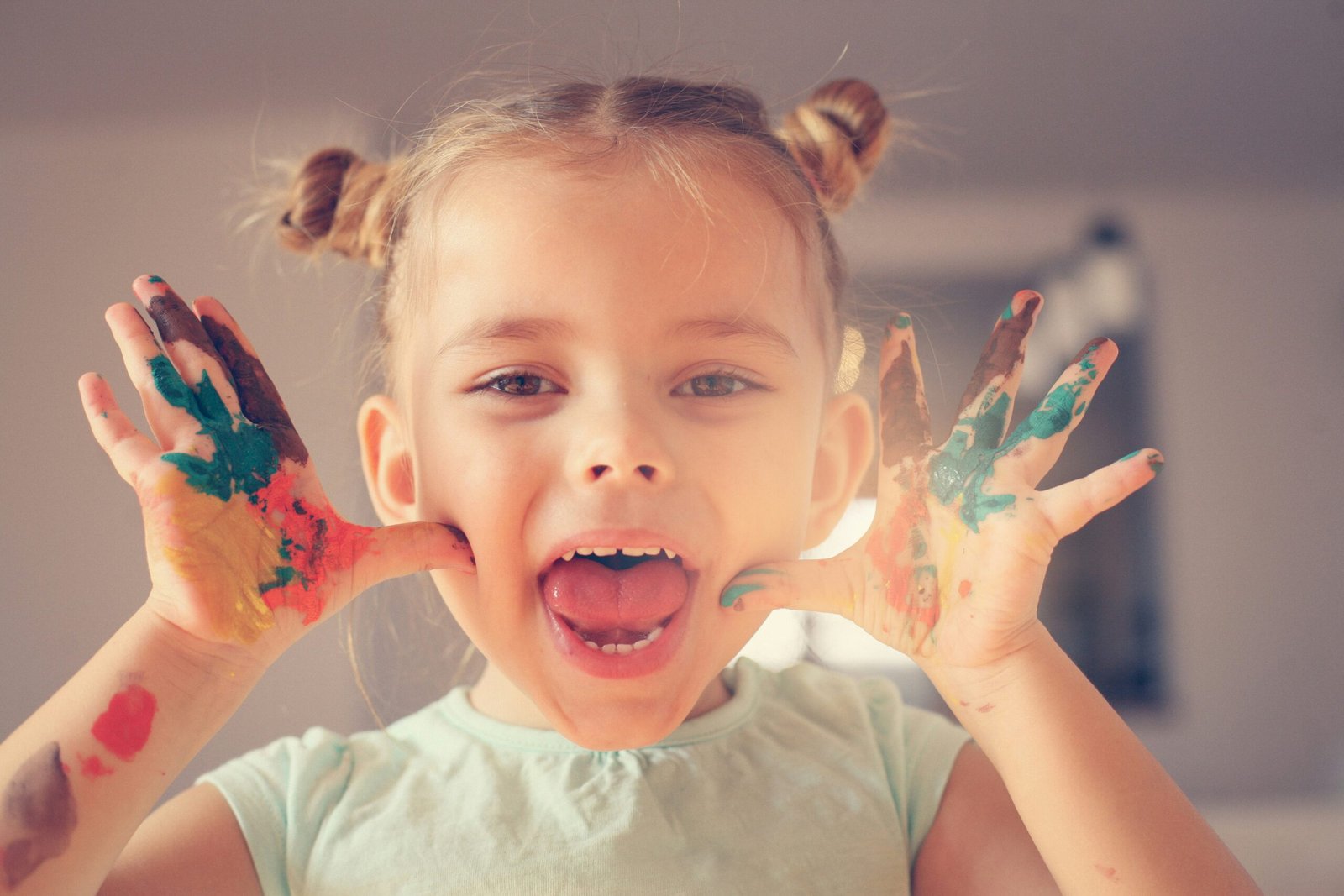 child with facepaint