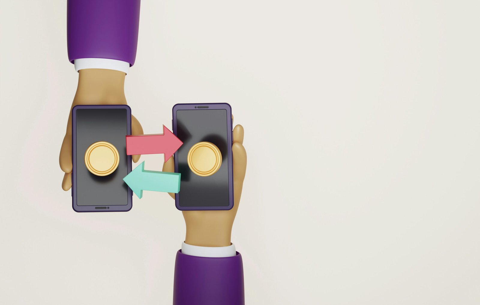 Two people touching mobile phones showing IFISA peer to peer lending